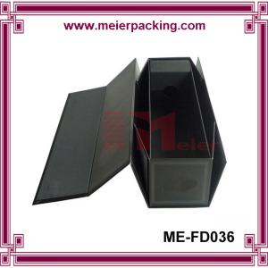 Luxury flat pack single bottle wine box custom cardboard black wine box with folding design