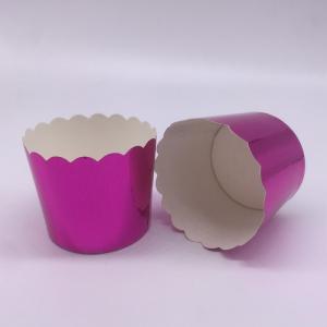Romantic Purple Laser Cut Cupcake Wrappers , Greaseproof Foil Cupcake Cases