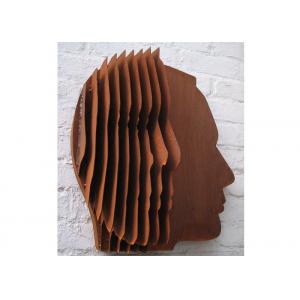 China Abstract Rusty Color Corten Steel Face Sculpture Wall Decoration supplier