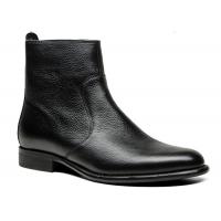 China Wedding Genuine Leather Mens Ankle Boots Black Leather High Top Boots on sale