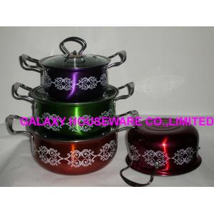 China 6/8pcs colorful cookware set & stainless steel cookware with follower design &cooking pot supplier