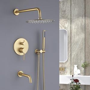 Ceiling Mount Bathroom Shower Faucets 12 Inch Shower Head With Handheld Gold