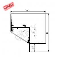 China 60*55mm Ceiling Plaster LED Alu Profile With PC Cover For LED Strip Lighting on sale