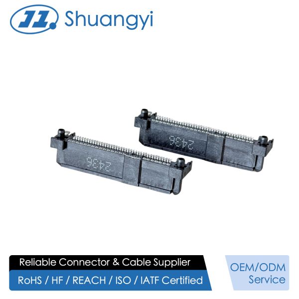 SAS4/PCIe 68-Pin SMT Female Electronic Signal Connector, 30U