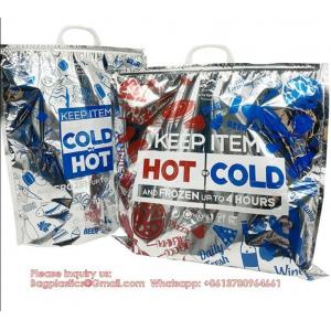 Foldable Disposable Aluminum Foil Insulated Meal Delivery Frozen Shopping Bag Hot And Cold Insulated Lunch Cooler Bag