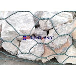 China Double Twisted Gabion Wire Baskets Pvc Coated Green Color Woven For Retaining Wall supplier