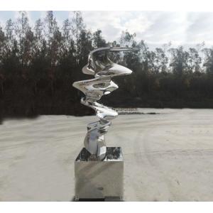2.5 Meter Height Stainless Steel Large Garden Sculpture For Plaza Decoration