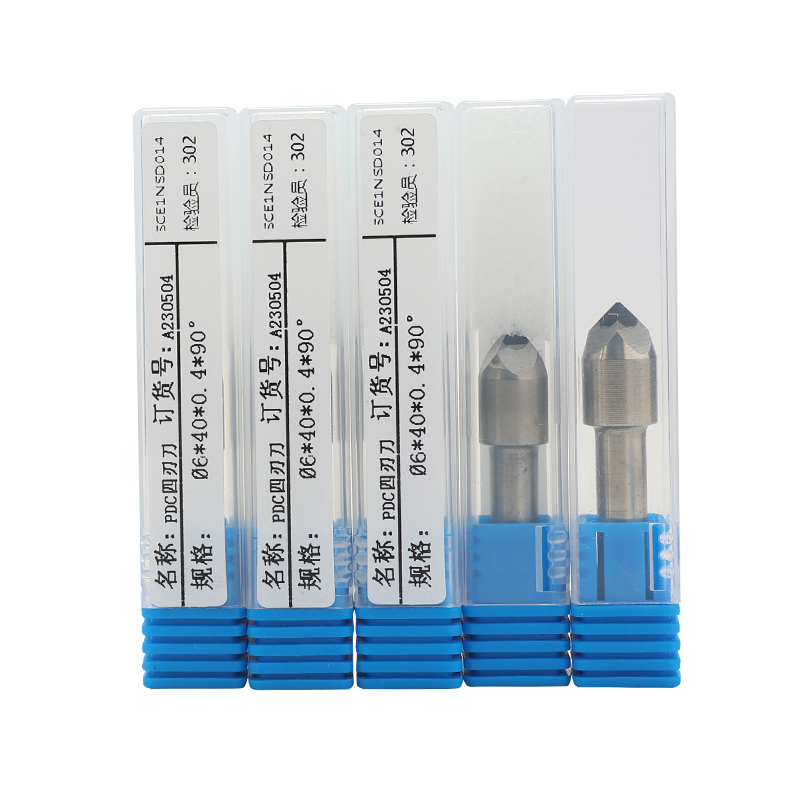 China PCD de alta calidad Diamante Muelle de cuatro bordes de granito de mármol herramientas de tallado de piedra grabado de piedra grabado CNC Router Bit on sale
