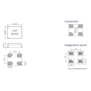China SJK-7U 8MHz SMD3225 Unité de cristal de quartz Application de haute précision et stabilité pour le contrôle industriel wholesale