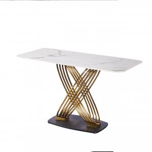 ODM OEM Luxury Modern Dining Table Set Ceramic Chrome Gold Silver