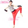 Sporty Hip Hop Dance Apparel Sleeveless Sequin Bodice Red Leotard With