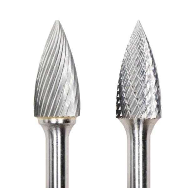 12mm Dia SG Tree Point End Double Cut Carbide Burr 6mm Shank Carbide Burrs For Die Grinder