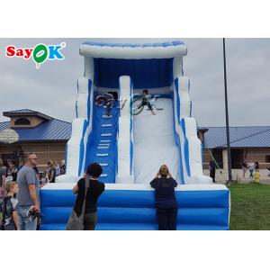 Inflatable Slide For Pool Blue And White Pool Inflatable Bouncer Slide / Children Inflatable Water Park