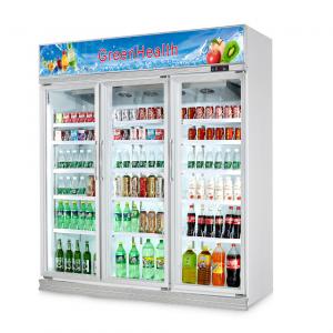 China Flowers Drinks Commercial Beverage Cooler Display showcase With Double Doors supplier