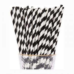 China Black Paper Drinking Straws 6mm 4 Layer Thick For Coffee Juice supplier