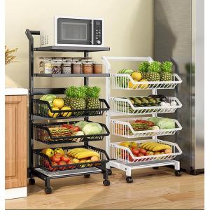 Multi Layer Freestanding Kitchen Rack 150lbs Floor Standing Vegetable Shelves