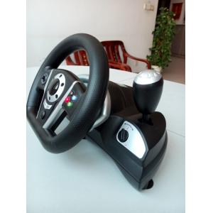 2 In 1 Bluetooth Dual Vibration Racing Games Steering Wheel For P3 / PC