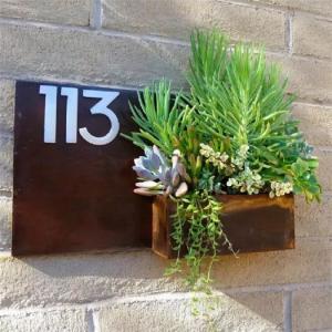 Vertical Wall Hanging Corten Steel Planter Boxes For Metal Wall Decoration