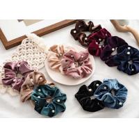 China Europe USA large accessories winter flannel beaded hair scrunchies nail pearl ring cross-border source fashion on sale
