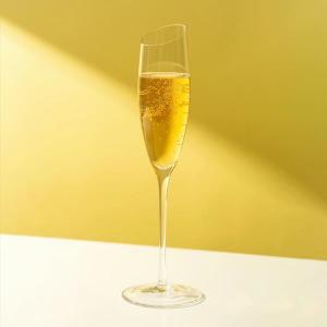 6Oz Crystal Glass Drinking Goblets 173ml Long Stem Angled Champagne Flutes