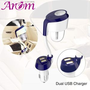 China Vehicle Ultrasonic Air Humidifier With Dual USB Charger Adapter on sale