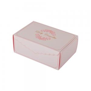 350gsm Pink White Paper Cake Packaging Box With Custom Logo Gold Foil