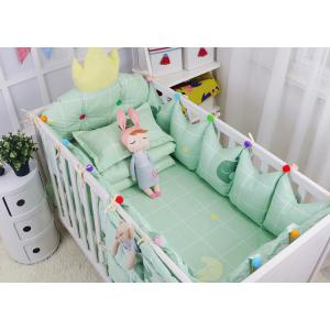 Green Elephant Unique Girl Baby Bedding Sets 100% Cotton Bed Reducer Size Adjustable
