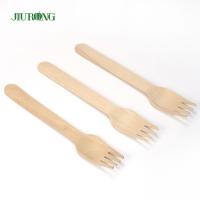 China Bamboo Biodegradable Disposable Cutlery Tableware Wooden Fork Set 95mm on sale