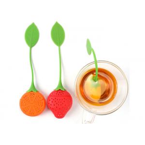 China 19.5x5x2cm Eco Friendly Strawberry Shape Silicone Tea Infuser BPA Free Single Cup Tea Infuser supplier