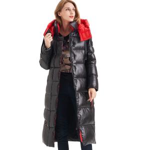 China FODARLLOY Custom Down Puffer Jacket winter ladies warm hooded cotton-padded clothes women slim long down puffer jacket supplier