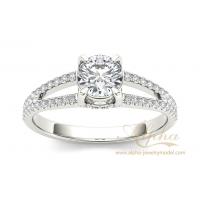 Silver  925 CZ  Diamond Engagement Rings | www.alpha-jewelrymodel.com