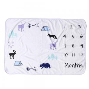 250 GSM Baby Monthly Milestone Blanket Fade less Machine Washable