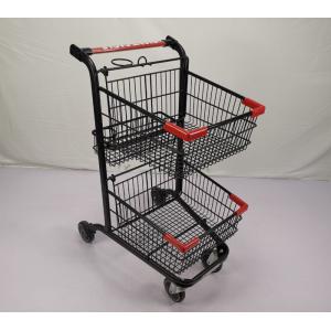 Customizable Portable Grocery Store Cart 60Kgs Loading Capacity Shopping Trolley Cart