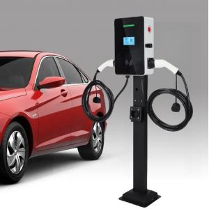 32A Scan QR Code To Charge 4.3" Screen Wall Mounted EV Charging Station For Tesla