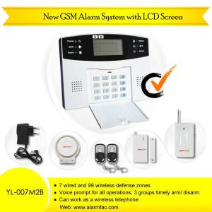 China Sistema de alarme sem fio inteligente da G/M SMS do intercomunicador (YL-007M2B) com tela táctil do LCD supplier
