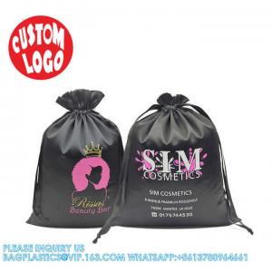 China Custom Drawstring Gift Luxury Dust Pouch Bag For Handbags Silk Storage Bag Drawstring Purse Satin Bags With Logo supplier