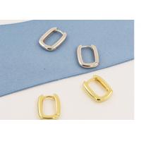 China Oval Hoop 9K Gold Earrings 2mm Thickness With 6x10mm Inner Diameter on sale