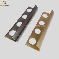 China Curved Edge Tile Edging Brass Transition Strip For Tile Decoration 10mm on sale