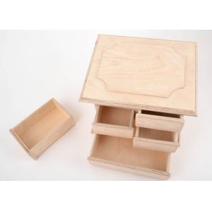 China Cosmetics Packaging Wooden Storage Box , Handmade Natural Solid Wood Gift Box With Compartments Partitions supplier