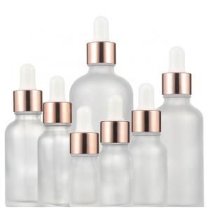 China Non Spill 10ml Cosmetic Glass Bottle With Rose Gold Dropper Cap supplier