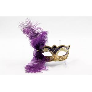 China Masque drôle pourpre de mascarade de plume pour Halloween/mardi gras supplier