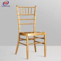 China Stackable Metal Gold Mahogany Wedding Chiavari Chair For Event on sale