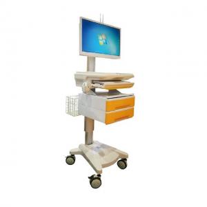 China Hospital Laptop Computer Workstation Trolley With Electrically Adjustable Height supplier