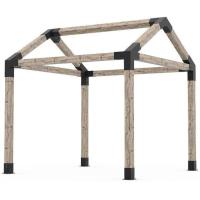 China 15° 3-Way Pergola Corner Bracket Kit with Post Base for 4x4 and 6x6 Wood for sale