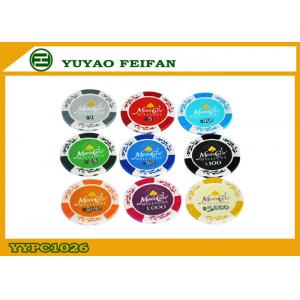 China Personalized 13.5 G Monte Carlo Poker Chips Casino Poker Chip Clay Material supplier