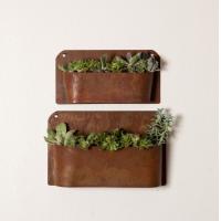China Laser Cut Metal Wall Art Corten Steel Wall Hanging Planter For Garden Ornaments on sale