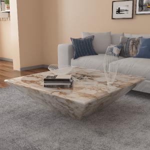 Sintered Stone Marble Top Coffee Table Rectangle Brazil Brown Simple Modern Furniture