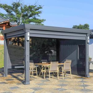 10x12 Garden Gazebo Aluminium Outdoor Patio Leisure With Metal Roof