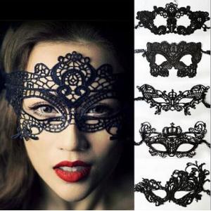 Christmas lace face mask, Halloween eye mask, party face eye mask in black 18 styles