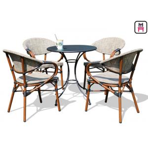 Backyard Patio Furniture Round / Square Outdoor Dining Table With Textoline Garden Chairs